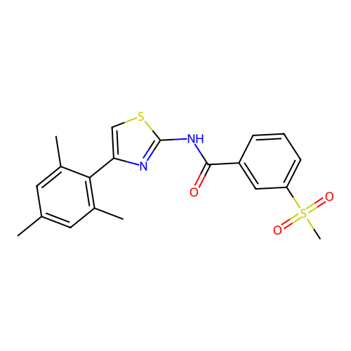 N-(4-mesitylthiazol-2-yl)-3-(methylsulfonyl)benzamide structure