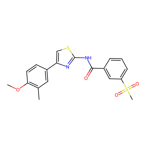 N-(4-(4-methoxy-3-methylphenyl)thiazol-2-yl)-3-(methylsulfonyl)benzamide structure