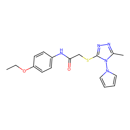 N-(4-ethoxyphenyl)-2-{[5-methyl-4-(1H-pyrrol-1-yl)-4H-1,2,4-triazol-3-yl]sulfanyl}acetamide structure
