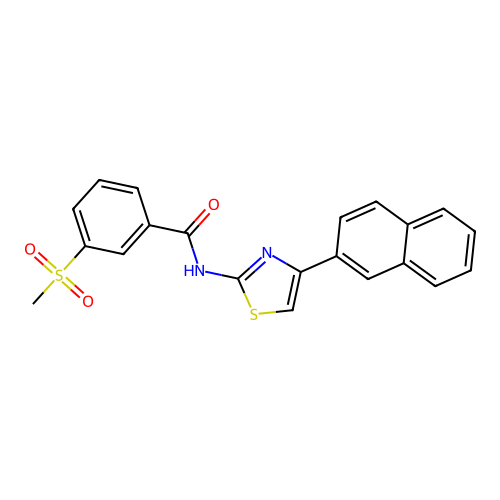 3-(methylsulfonyl)-N-(4-(naphthalen-2-yl)thiazol-2-yl)benzamide structure