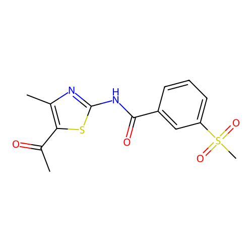 N-(5-acetyl-4-methylthiazol-2-yl)-3-(methylsulfonyl)benzamide structure