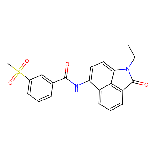 N-(1-ethyl-2-oxo-1,2-dihydrobenzo[cd]indol-6-yl)-3-(methylsulfonyl)benzamide structure