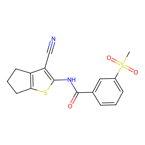 N-{3-cyano-4H,5H,6H-cyclopenta[b]thiophen-2-yl}-3-methanesulfonylbenzamide structure