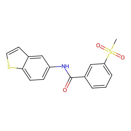 N-(1-benzothiophen-5-yl)-3-methylsulfonylbenzamide structure