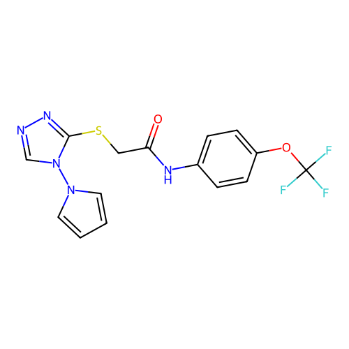 2-{[4-(1H-pyrrol-1-yl)-4H-1,2,4-triazol-3-yl]sulfanyl}-N-[4-(trifluoromethoxy)phenyl]acetamide structure