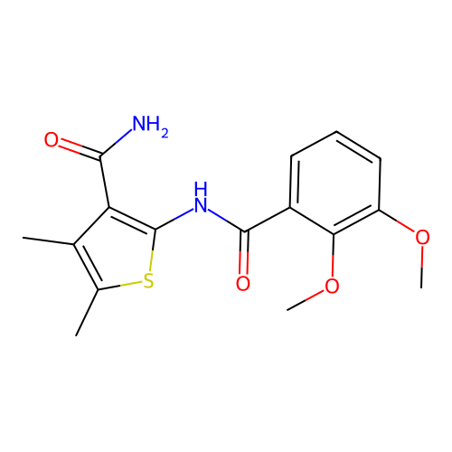 2-(2,3-Dimethoxybenzamido)-4,5-dimethylthiophene-3-carboxamide structure