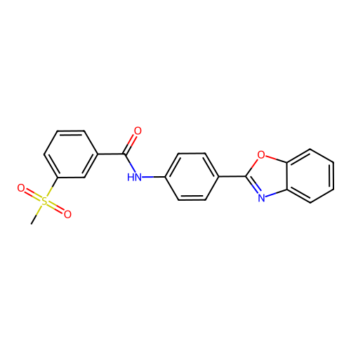 N-(4-(benzo[d]oxazol-2-yl)phenyl)-3-(methylsulfonyl)benzamide structure