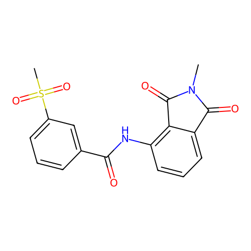 N-(2-methyl-1,3-dioxoisoindol-4-yl)-3-methylsulfonylbenzamide structure