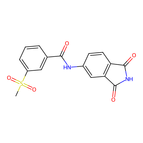 N-(1,3-dioxoisoindol-5-yl)-3-methylsulfonylbenzamide structure