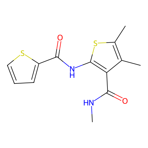 N,4,5-trimethyl-2-(thiophene-2-carbonylamino)thiophene-3-carboxamide structure