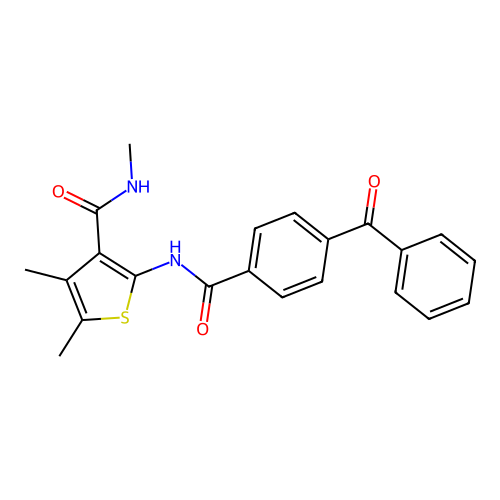 2-(4-benzoylbenzamido)-N,4,5-trimethylthiophene-3-carboxamide structure