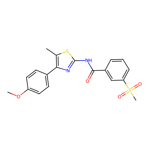 N-(4-(4-methoxyphenyl)-5-methylthiazol-2-yl)-3-(methylsulfonyl)benzamide structure