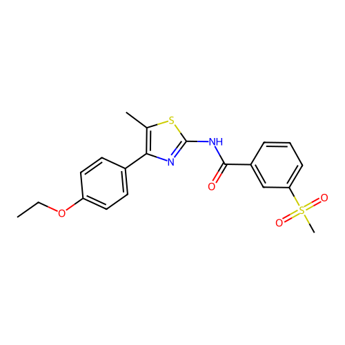 N-(4-(4-ethoxyphenyl)-5-methylthiazol-2-yl)-3-(methylsulfonyl)benzamide structure