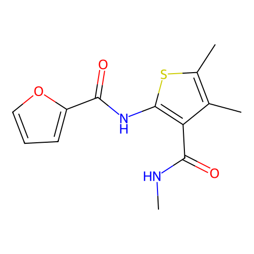N-[4,5-dimethyl-3-(methylcarbamoyl)thiophen-2-yl]furan-2-carboxamide structure