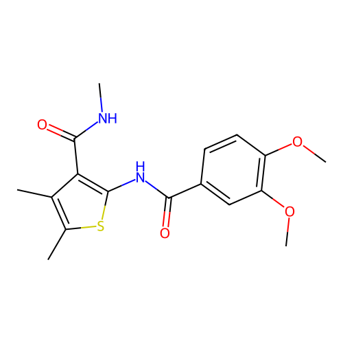 2-(3,4-dimethoxybenzamido)-N,4,5-trimethylthiophene-3-carboxamide structure