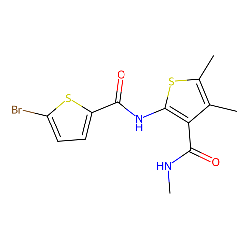 5-bromo-N-(4,5-dimethyl-3-(methylcarbamoyl)thiophen-2-yl)thiophene-2-carboxamide structure