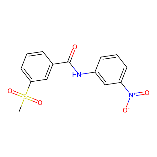 3-methylsulfonyl-N-(3-nitrophenyl)benzamide structure