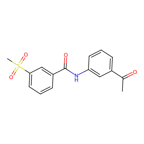 N-(3-acetylphenyl)-3-methanesulfonylbenzamide structure