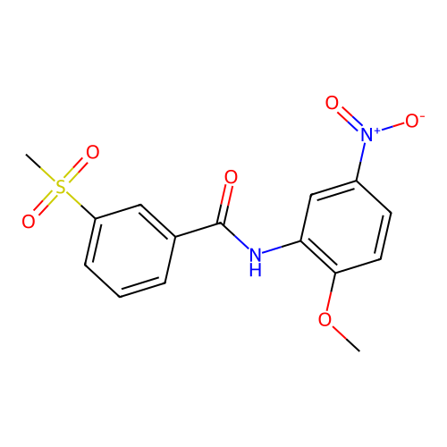 N-(2-methoxy-5-nitrophenyl)-3-methylsulfonylbenzamide structure
