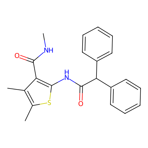 2-(2,2-diphenylacetamido)-N,4,5-trimethylthiophene-3-carboxamide structure