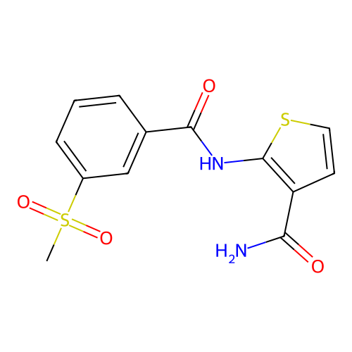 2-(3-(Methylsulfonyl)benzamido)thiophene-3-carboxamide structure