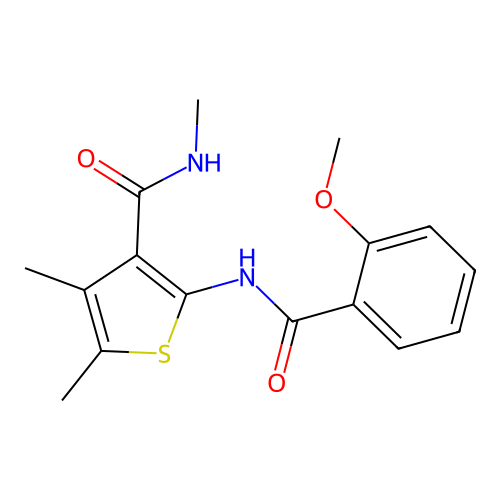 2-(2-methoxybenzamido)-N,4,5-trimethylthiophene-3-carboxamide structure