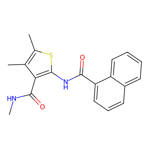 N,4,5-trimethyl-2-(naphthalene-1-carbonylamino)thiophene-3-carboxamide structure