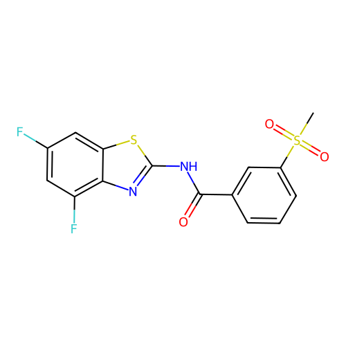 N-(4,6-difluorobenzo[d]thiazol-2-yl)-3-(methylsulfonyl)benzamide structure