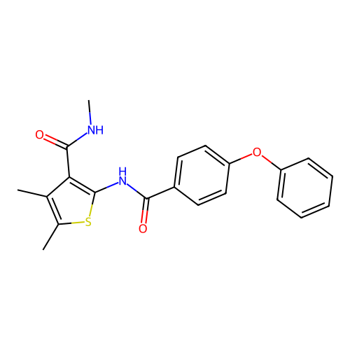 N,4,5-trimethyl-2-(4-phenoxybenzamido)thiophene-3-carboxamide structure