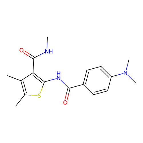 2-(4-(dimethylamino)benzamido)-N,4,5-trimethylthiophene-3-carboxamide structure