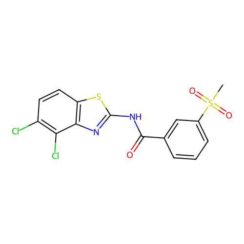 N-(4,5-dichlorobenzo[d]thiazol-2-yl)-3-(methylsulfonyl)benzamide structure