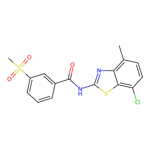 N-(7-chloro-4-methylbenzo[d]thiazol-2-yl)-3-(methylsulfonyl)benzamide structure
