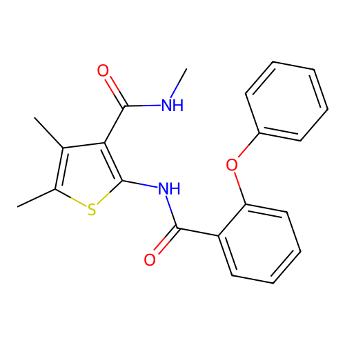 N,4,5-trimethyl-2-(2-phenoxybenzamido)thiophene-3-carboxamide structure