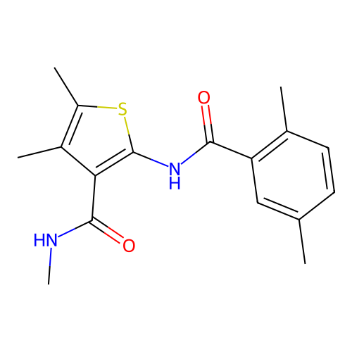 2-(2,5-dimethylbenzamido)-N,4,5-trimethylthiophene-3-carboxamide structure