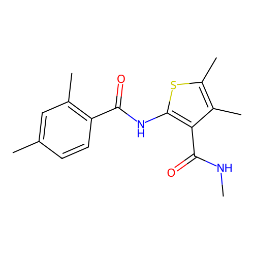 2-(2,4-dimethylbenzamido)-N,4,5-trimethylthiophene-3-carboxamide structure
