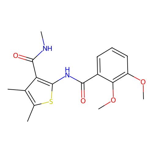 2-(2,3-dimethoxybenzamido)-N,4,5-trimethylthiophene-3-carboxamide structure