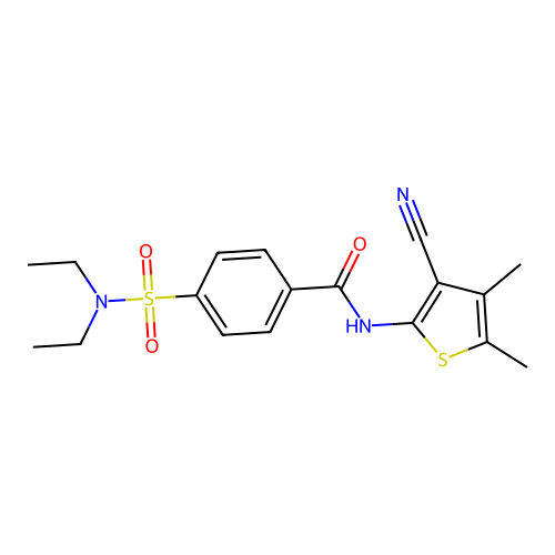 N-(3-cyano-4,5-dimethylthiophen-2-yl)-4-(diethylsulfamoyl)benzamide structure