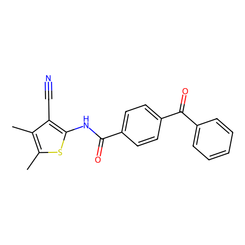 4-benzoyl-N-(3-cyano-4,5-dimethylthiophen-2-yl)benzamide structure