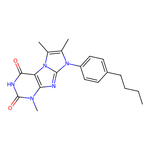 8-(4-butylphenyl)-1,6,7-trimethyl-1H-imidazo[2,1-f]purine-2,4(3H,8H)-dione structure