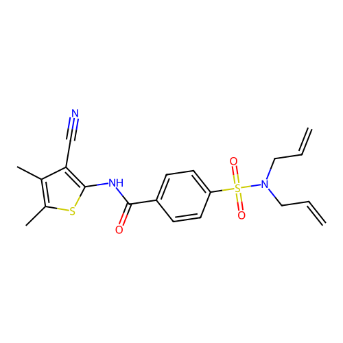 N-(3-cyano-4,5-dimethylthiophen-2-yl)-4-(N,N-diallylsulfamoyl)benzamide structure