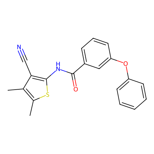 N-(3-cyano-4,5-dimethylthiophen-2-yl)-3-phenoxybenzamide structure