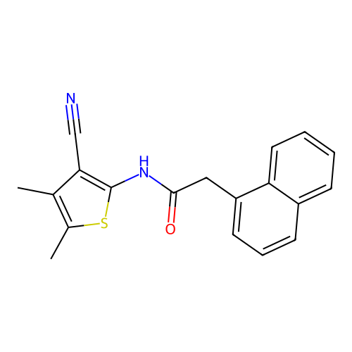 N-(3-cyano-4,5-dimethylthiophen-2-yl)-2-(naphthalen-1-yl)acetamide structure