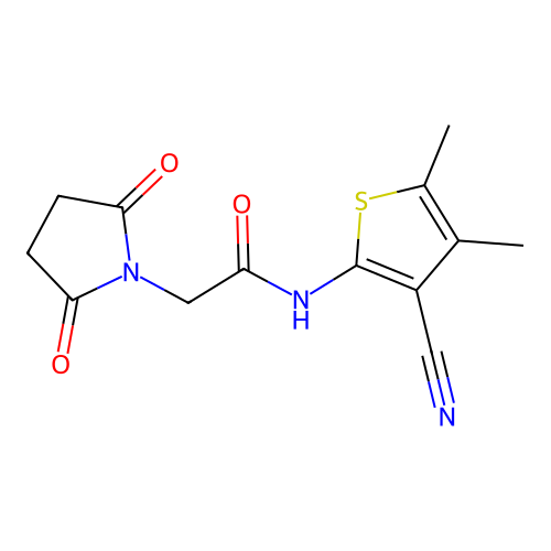 N-(3-cyano-4,5-dimethylthiophen-2-yl)-2-(2,5-dioxopyrrolidin-1-yl)acetamide structure