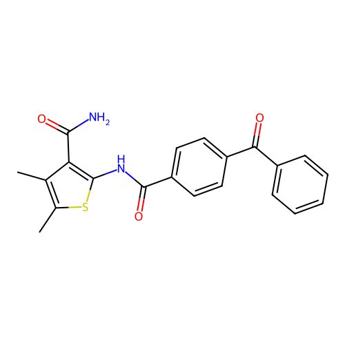 2-(4-Benzoylbenzamido)-4,5-dimethylthiophene-3-carboxamide structure