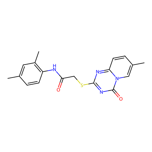 N-(2,4-dimethylphenyl)-2-({7-methyl-4-oxo-4H-pyrido[1,2-a][1,3,5]triazin-2-yl}sulfanyl)acetamide structure