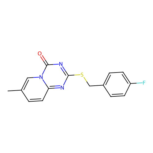 2-[(4-Fluorophenyl)methylsulfanyl]-7-methylpyrido[1,2-a][1,3,5]triazin-4-one structure