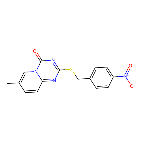 7-Methyl-2-[(4-nitrophenyl)methylsulfanyl]pyrido[1,2-a][1,3,5]triazin-4-one structure