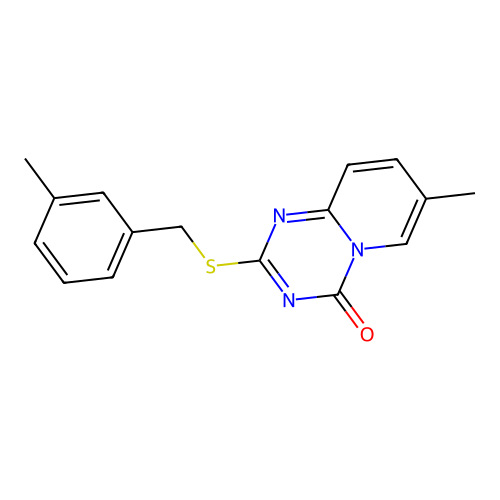 7-Methyl-2-[(3-methylphenyl)methylsulfanyl]pyrido[1,2-a][1,3,5]triazin-4-one structure