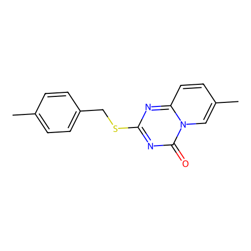 7-Methyl-2-[(4-methylphenyl)methylsulfanyl]pyrido[1,2-a][1,3,5]triazin-4-one structure