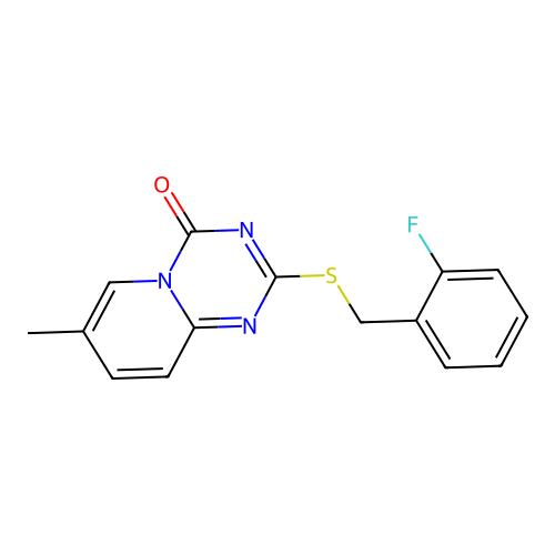2-[(2-Fluorophenyl)methylsulfanyl]-7-methylpyrido[1,2-a][1,3,5]triazin-4-one structure